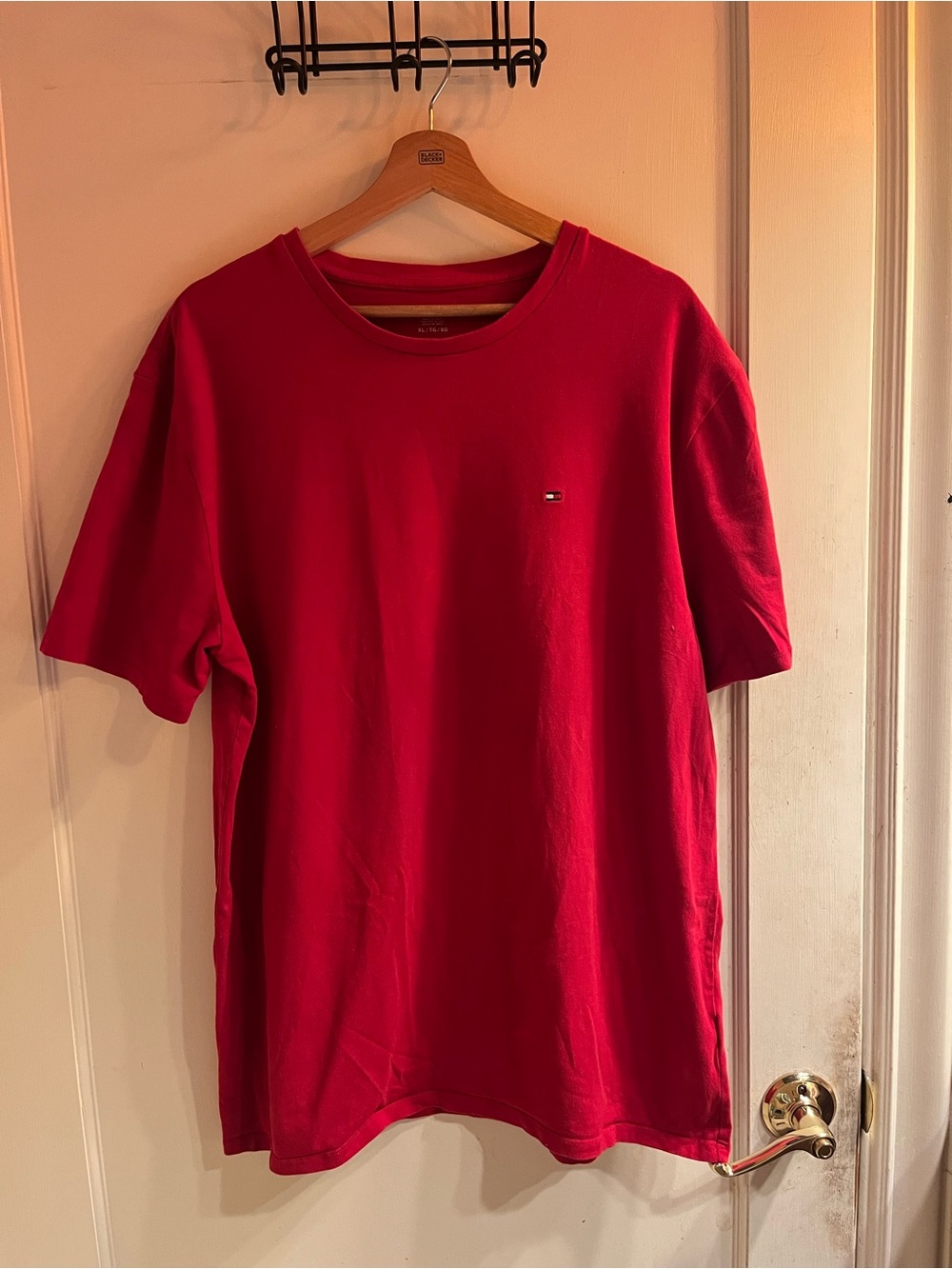 Tommy Hilfiger Men's Bright Red Crew Neck Tee